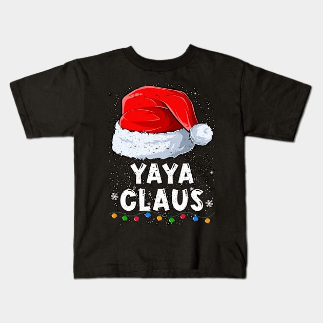 Yaya Claus Christmas Santa Family Matching Pajama Kids T-Shirt by tabaojohnny